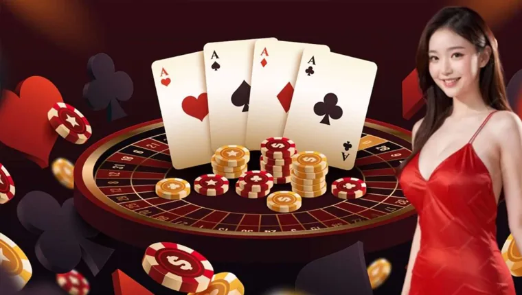 Responsible gaming illustration with hands holding coins and a stop sign